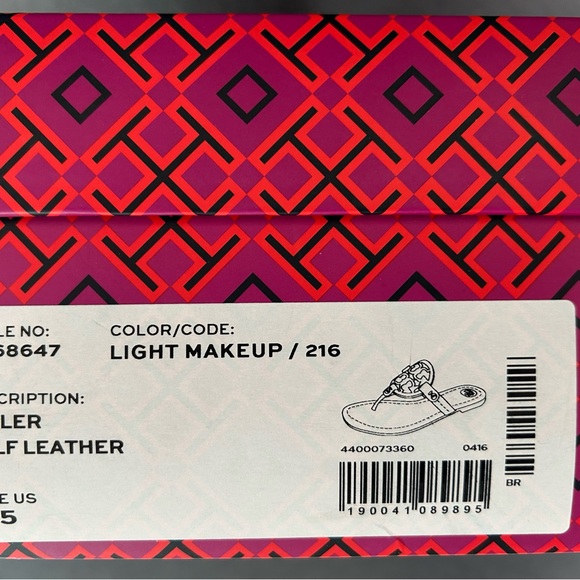 Tory Burch Miller Calfskin Leather Sandals Size 9.5 Light Makeup New In Box - Picture 7 of 7